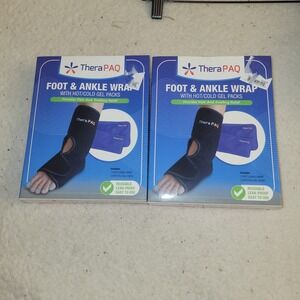 Ankle Ice Pack Wrap for Injuries - Hot & Cold Reusable Gel Compression Brace.